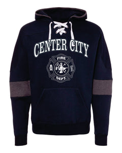 COLORBLOCK LACE UP HOODIE
