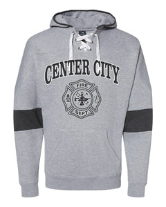 COLORBLOCK LACE UP HOODIE